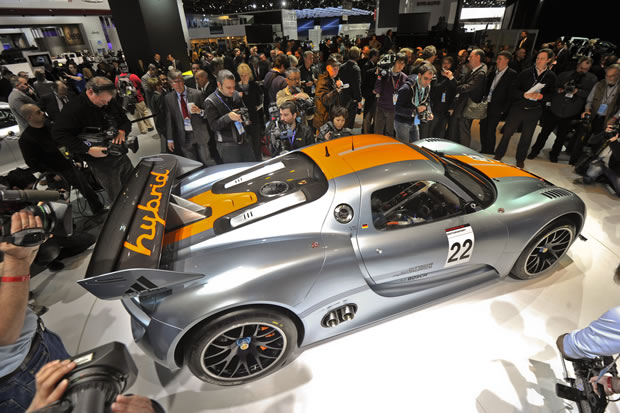porsche-918-RSR-hybride-detroit-2011 Porsche 918 RSR hybride au salon de Détroit 2011