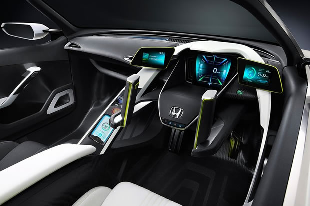 honda-ev-ster-volant Le poste de conduite de la Honda EV-STER