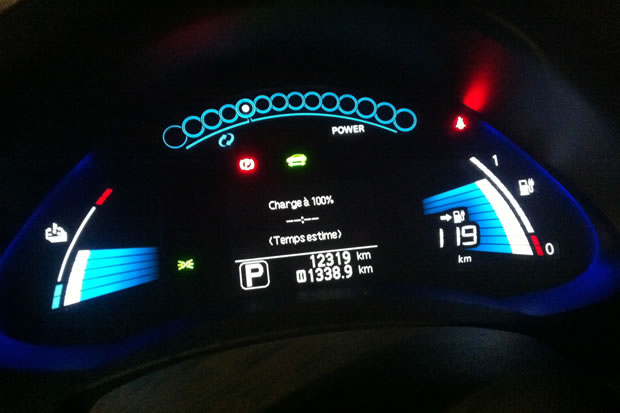 compteur-leaf Le compteur de la Nissan LEAF