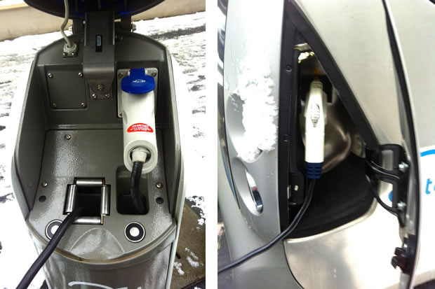 borne et prise de recharge Autolib