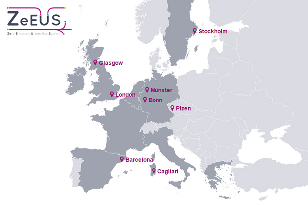 Les villes européennes partenaires du projet ZeEUS. Aucune collectivité française. Dommage...