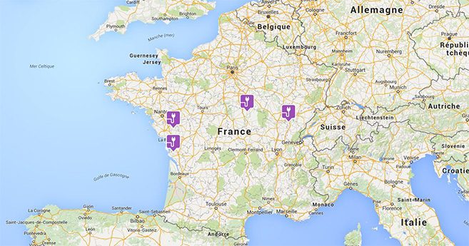 Puy-du-Fou, Rochefort, Le Château de Guédelon ou Dole : quatre emplacements à choisir pour l'implantation de la 200ème borne du réseau Corri-Door
