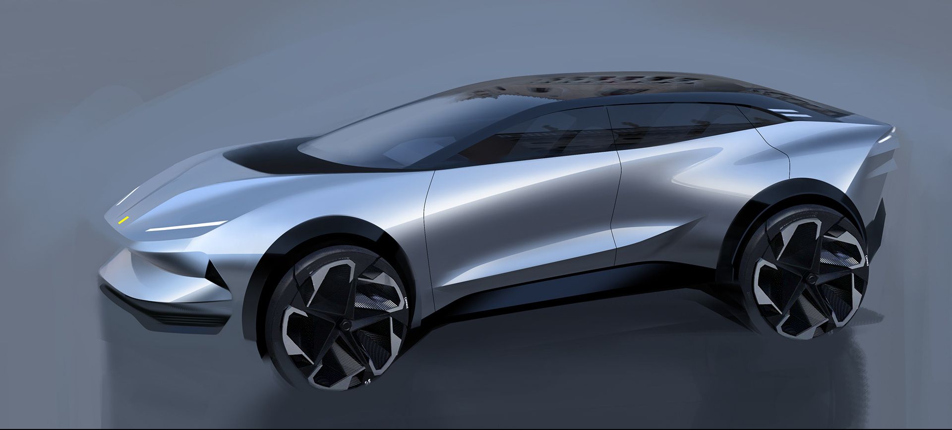 Illustration Ferrari SUV électrique Joaquin Obligado