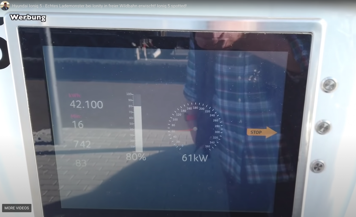 Hyundai ioniq 5 charge Ionity 16 minutes 80%