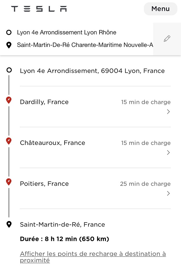Planificateur Tesla
